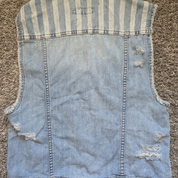 Bullhead Denim Vest with Stars And Stripes Pattern Size Large Slim Fit - Picture 5 of 8